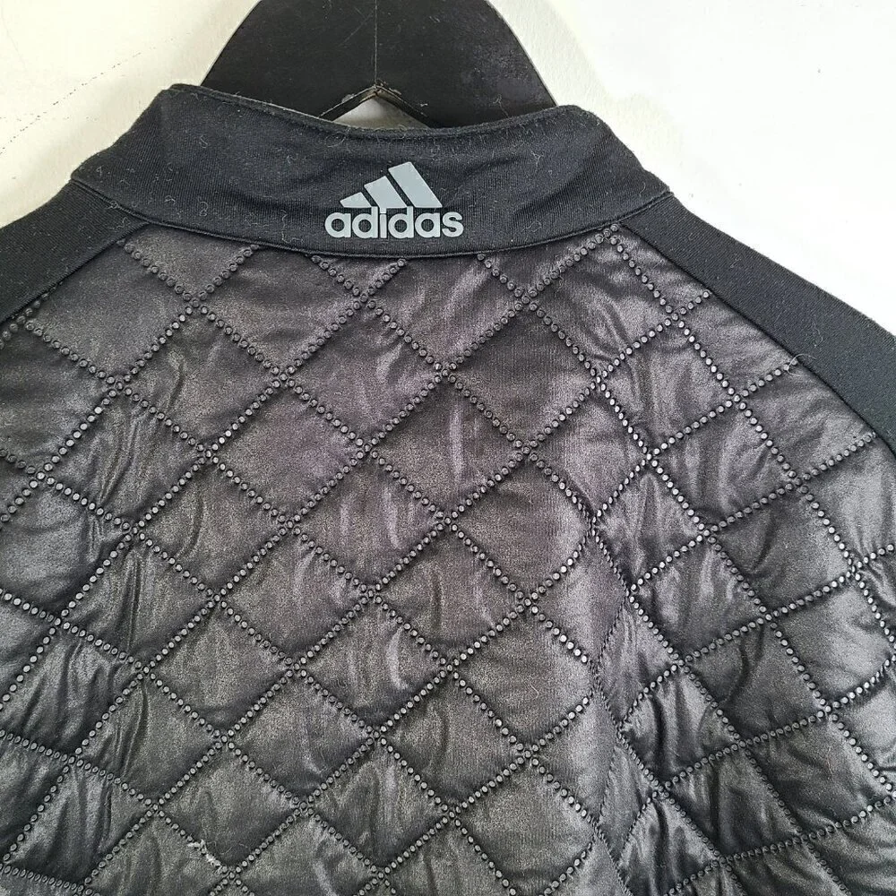 Adidas Climaheat Prime Quilted Black Full-Zip Sweater Jacket